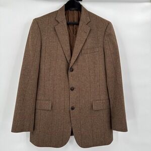 Brooks Brothers‎ Regent 42L Brown Windowpane Equestrian English Tweed Quilted
